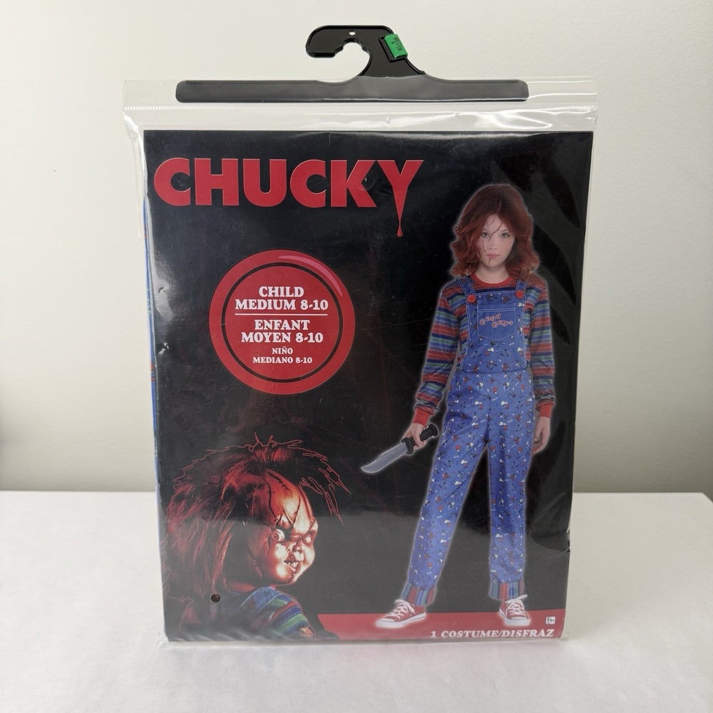 Spooky Chucky Halloween Costume for Girls Child Play Sz Medium 8 - 10 BRAND NEW